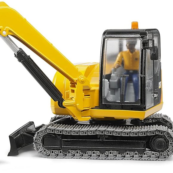 bruder mini excavator with worker